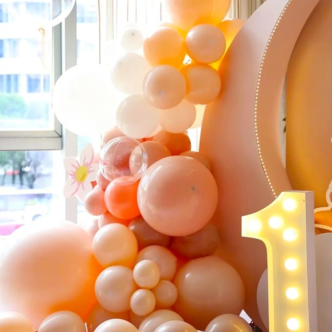 Peach Balloons, 66pack 12inch Pastel Orange Latex Party Balloons for Wedding, Birthday, Graduation, Bridal Shower, Baby Shower, Gender Reveal, Anniversary, Bachelorette Party Decorations