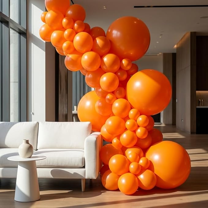 KALOR 36 Inch Giant Orange Balloons, 6 Pack Large Round Orange Latex Balloons for Anniversary, Birthday, Christmas, Wedding, Baby Shower Party Decorations