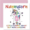Birthday Cards for Nanny - Nannycorn - Nanny Mothers Day Card from Grandson Granddaughter, Happy Birthday Nanny, Nan Unicorn Birthday Card, 5.7 x 5.7 Inch Seasonal Nannie Nanna Funny Greeting Cards