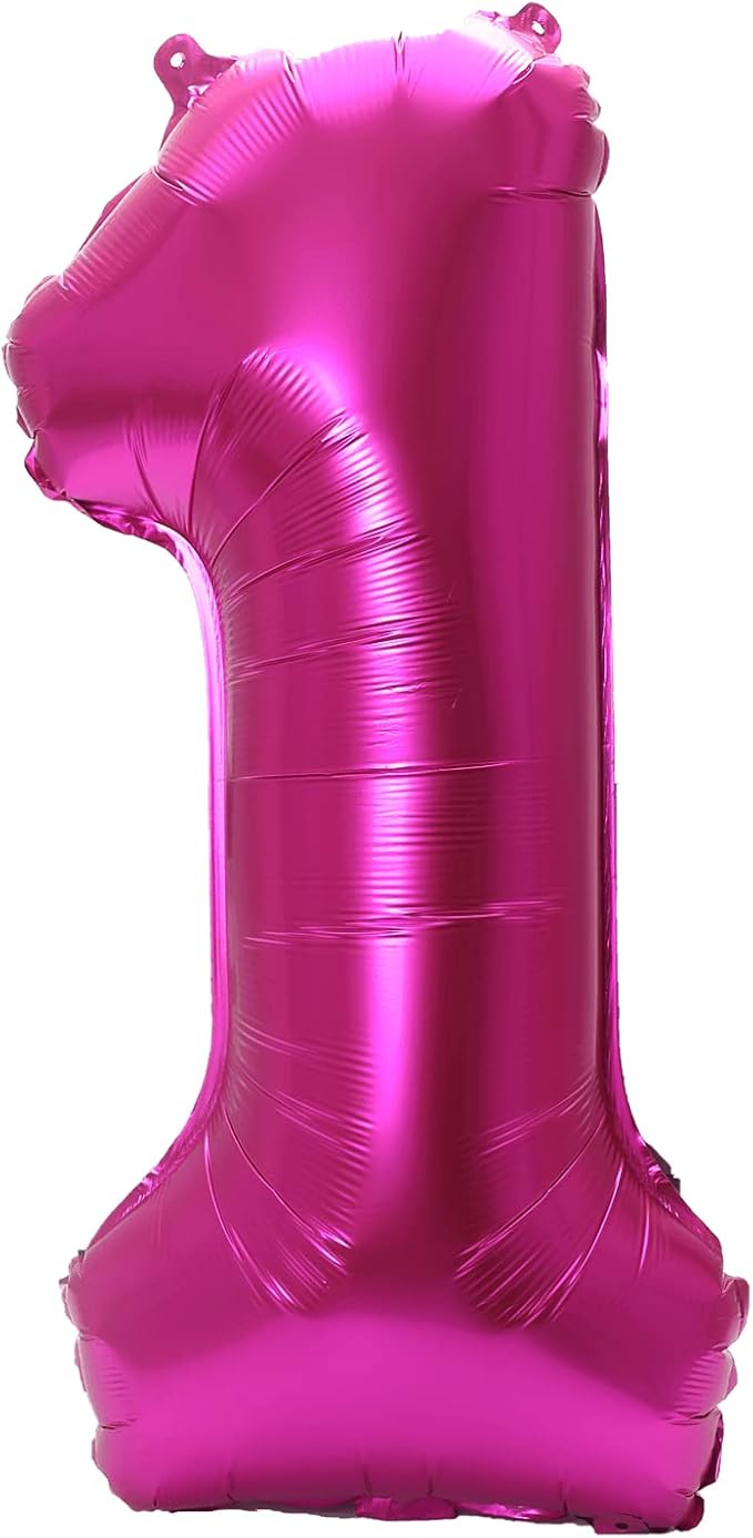 YPSelected 32 Inch Large Foil Helium Number Balloon Birthday Wedding Party 0-9 (Rose Red, 1)