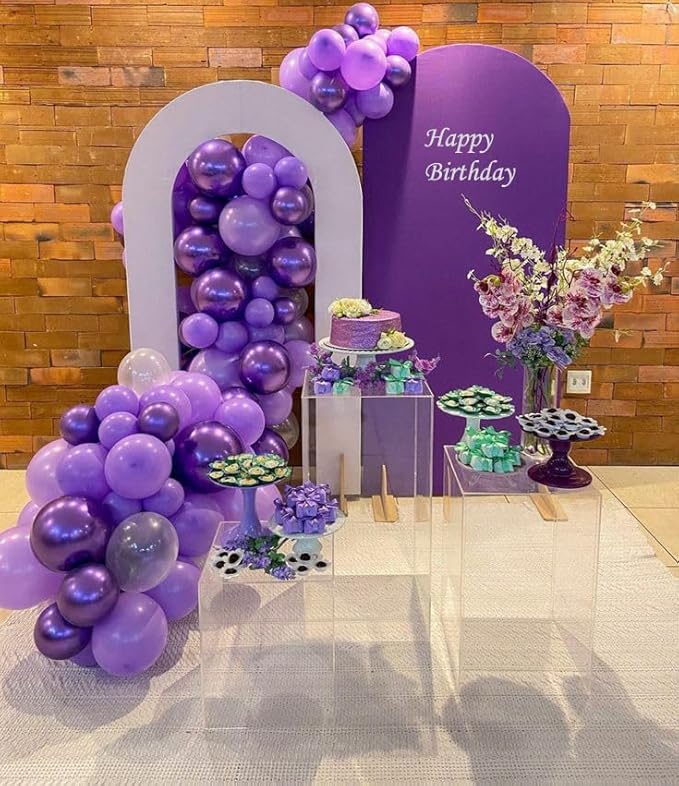 Purple Latex Balloon Set - 50 Pcs 12 Inches Dark Purple Balloons Metallic Purple Balloons for Birthday Wedding Baby Shower Party Decoration