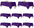 sancua Purple Tablecloths for 8 Foot Rectangle Tables, 8 Pack - Washable Polyester Fabric Table Cloth for Halloween Party Wedding Birthday Banquet Reception, 60x120 Inch