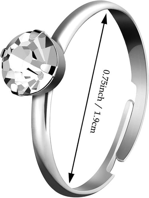 Whaline 36 Packs Diamond Engagement Rings Bridal Shower Rings for Wedding Table Decorations, Party Supply, Favor Accents, Cupcake Toppers