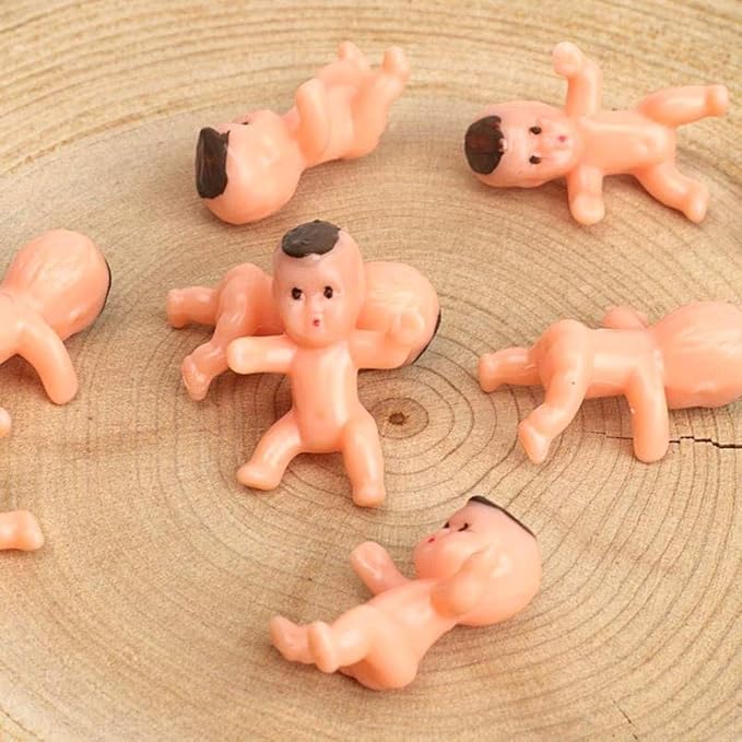 Mini Plastic Babies for Party Favor Decor Party Decorations Baby Shower Party Game Ice Cube Game (1" 120pcs, Latin)