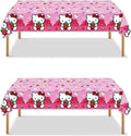 2pcs Pink Cat Tablecloth Cute Anime Themed Party Supplies Tablecover Perfect for Birthday Celebration and Party Decorations (70x42.9 inch) (Strawberry Cat)