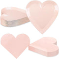 Valentine's Day Party Supplies, Heart Shaped Disposable 9" Paper Plates and 3 Ply Napkins for Best Mom Gift, Valentine's Day Engagements Wedding Anniversaries Bridal Showers Birthday, 50 Count / Blush