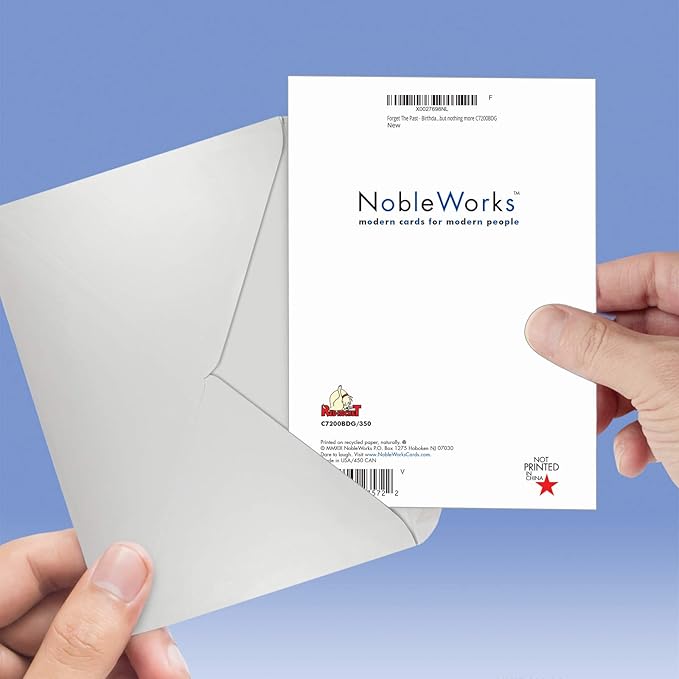 NobleWorks - Funny Happy Birthday Card with Envelope - Congrats Greeting Card, Birthday Fun - Forget the Past C7200BDG