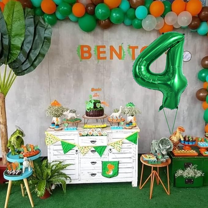 TONIFUL 40 Inch Dark Green Large Numbers Balloon 0-9 Birthday Party Decorations Foil Mylar Big Number 4 Balloon Digital 4 for Birthday Party,Wedding, Bridal Shower Engagement Photo Shoot Anniversary