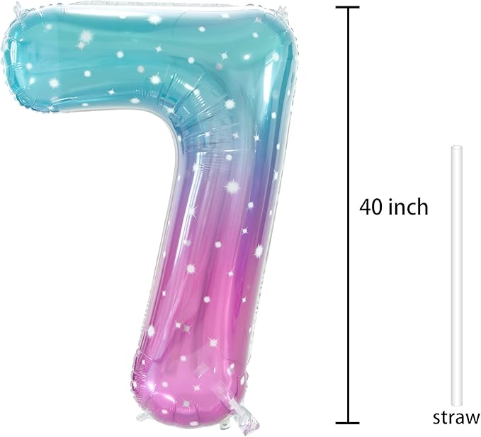Number 7 Balloon, Large number balloons 40 inch, 7th Birthday Party Decorations Supplies 7 Year Old Birthday Sign Decor