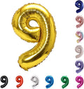 YPSelected 32 Inch Large Foil Helium Number Balloon Birthday Wedding Party 0-9 (Gold, 9)