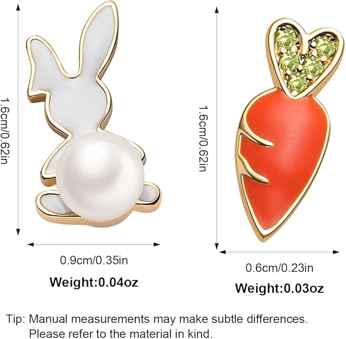 MUYAN Cute Small Easter Bunny Stud Earrings Rabbit Carrot Easter Earrings Holiday Jewelry