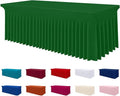 Smiry Spandex Tablecloth, Elastic Fitted Stretch Tablecloth for 8FT Rectangle Tables, Waterproof Washable Table Cover Skirt for Outdoor, Wedding, Banquet & Parties (Emerald Green, 96Lx30Wx30H Inch)