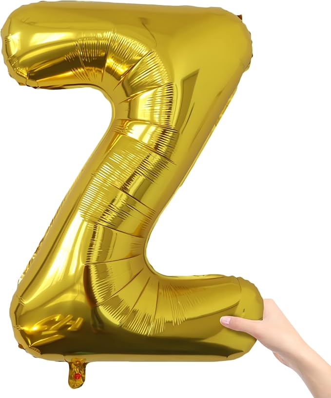Letter Balloons Gold Party Balloon - 40 Inch Large Gold Letter Z Balloon, Letter Balloon Birthday Decorations, Balloon for Women Men Anniversary Party Decorations Supplies