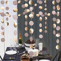 Champagne Circle Dots Garlands Decorations, 52 Feet, Glitter Circle Garland Hanging Banner for Christmas Party, Anniversaries, Wedding, Birthday Parties, Graduations Parties, Baby Shower(Champagne)