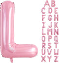 TONIFUL 40 Inch Large Pink Letter L Balloons Giant Foil Mylar Alphabet Balloon for Birthday Party Anniversary Baby Shower Wedding Supplies Decorations