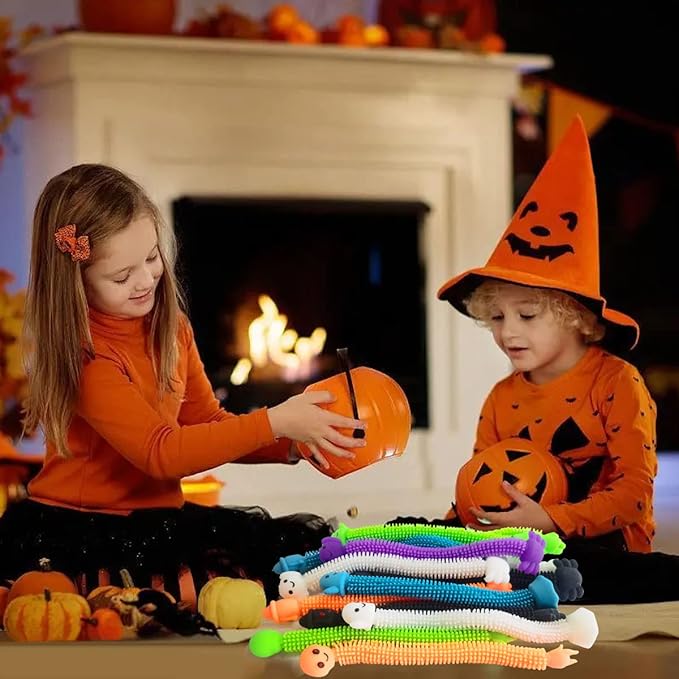 36 Pack Halloween Stretchy Strings Sensory Fidget Toys Pack,Autism Toys Great for Kids Treat Bags Gifts Stress Relief Party Favors,Halloween Party Decorations (Halloween)
