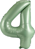 YPSelected 32 Inch Large Foil Helium Number Balloon Birthday Wedding Party 0-9 (Olive Green, 4)