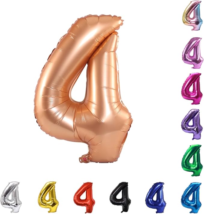 YPSelected 32 Inch Large Foil Helium Number Balloon Birthday Wedding Party 0-9 (Orange, 4)