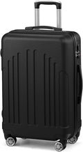 Karl home 24in Checked Luggage with TSA Lock, ABS Hardshell Check-in Suitcase with Spinner Wheels, Durable Medium Suitcase Rolling Luggage for Business Travel, Black