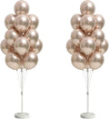 2 Sets Champagne Gold Balloon Stand Kit-Balloon Column Holder with Metallic Rose Balloons for Birthday, Wedding,Baby Shower,Graduation,Anniversary Party Decorations Centerpiece