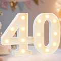 Pooqla 40th Birthday Decorations for Her Him, Light Up Number 40 for Party Table Decorations, 40th Birthday Gift for Women Men, Backdrop Wall Decor for 40th Wedding Anniversary Decoration
