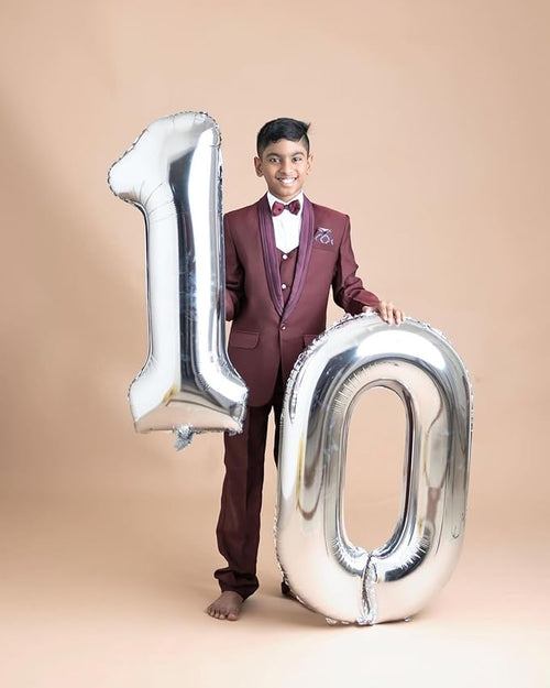 10 Number Balloons, Silver Balloons for Woman Man 10th Birthday Party Decoration, 40 Inch Foil Number 10 Ballon for 10, 100 Anniversary, Bridal Shower, Graduation, Wedding, New Year, Valentine's Day
