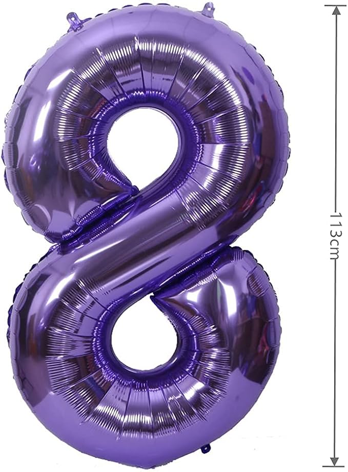 40 Inch Large Foil Helium Number Balloon Birthday Wedding Party 0-9 (Purple, 8)
