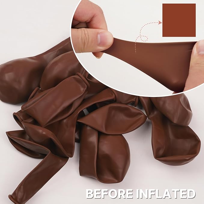 PartyWoo Brown Balloons 50 pcs 12 Inch Dark Brown Boho Neutral Coffee Latex Helium Balloons for Wedding Baby Shower Gender Reveal Graduation Safari Woodland Birthday Party Decorations Brown-F08