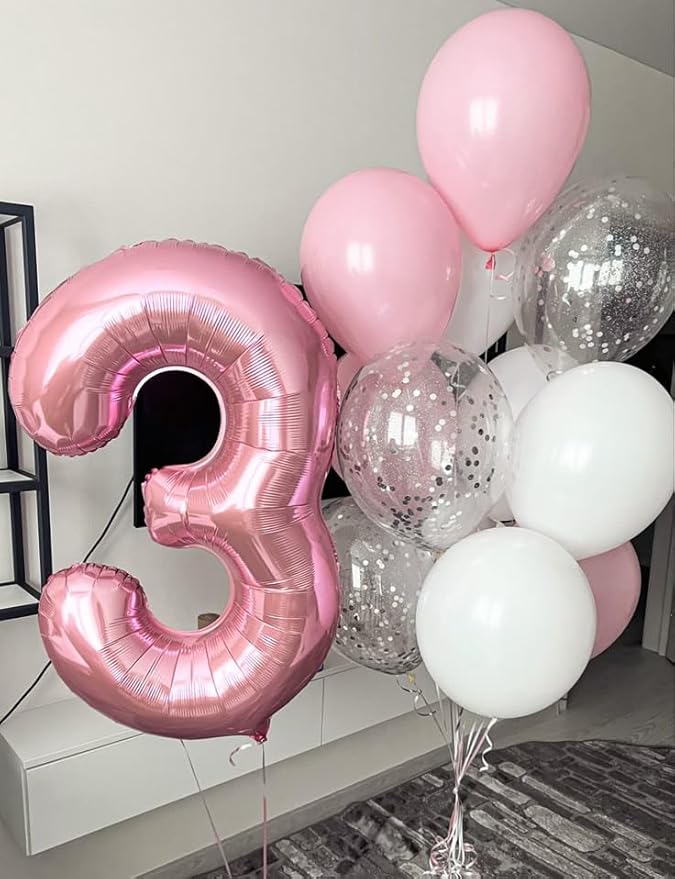 40 Inch Pink Numbers 9 Balloon, Balloons Decorations for 9 19 90 Birthday Party, Engagement, Wedding, Graduations, Photo Shoot Supplies