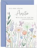 Old English Co. Birthday Card For Auntie - Butterfly Hearts Flower Birthday Card for Her - Cute Birthday Card for Adult Woman from Nephew or Niece - Birthday Cards for Her | Blank Inside with Envelope