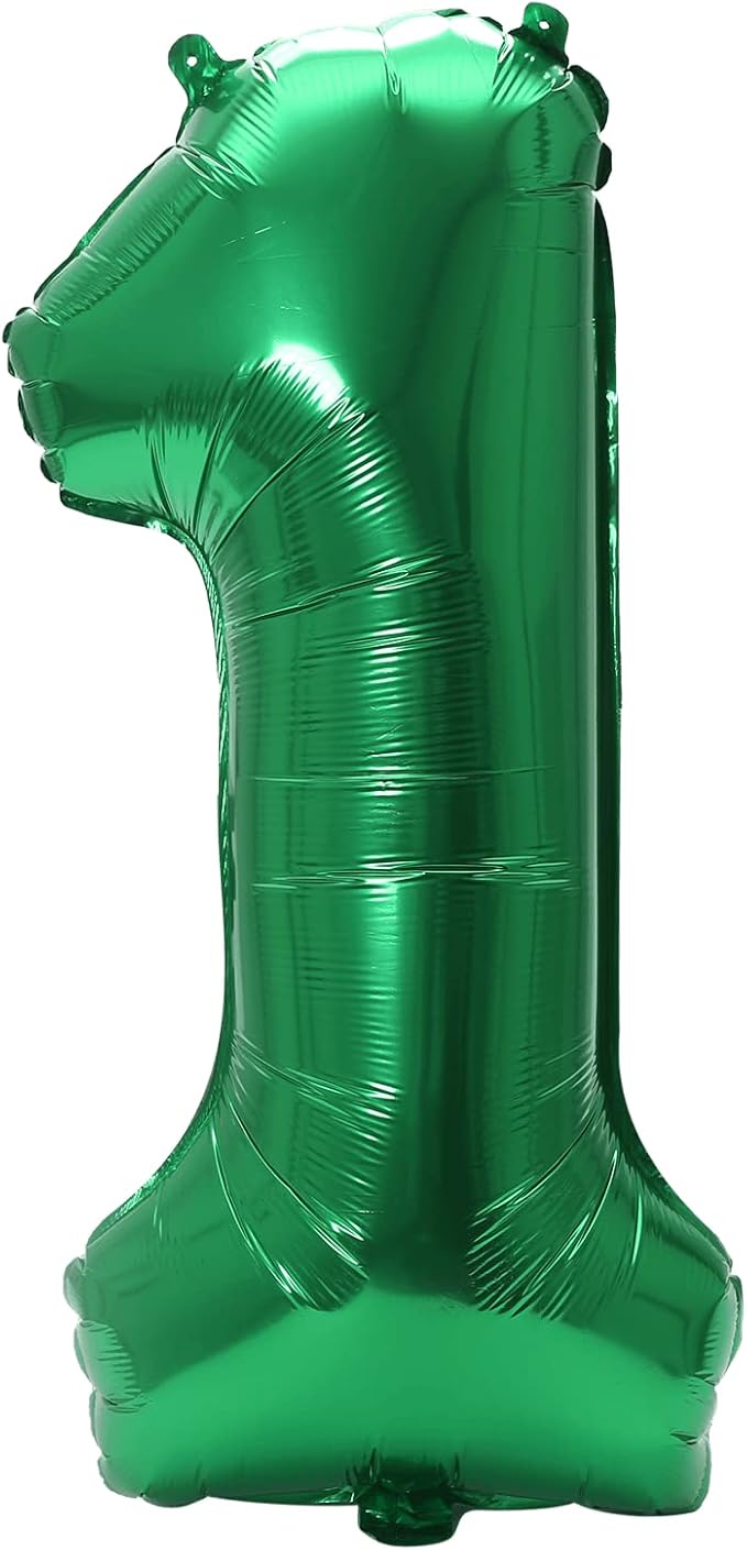 YPSelected 32 Inch Large Foil Helium Number Balloon Birthday Wedding Party 0-9 (Green, 1)