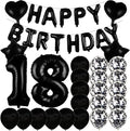 Sweet 18th Birthday Decorations Party Supplies,Black Number 18 Balloons,18th Foil Mylar Balloons Latex Balloon Decoration,Great 18th Birthday for Girls,Women,Men,Photo Props