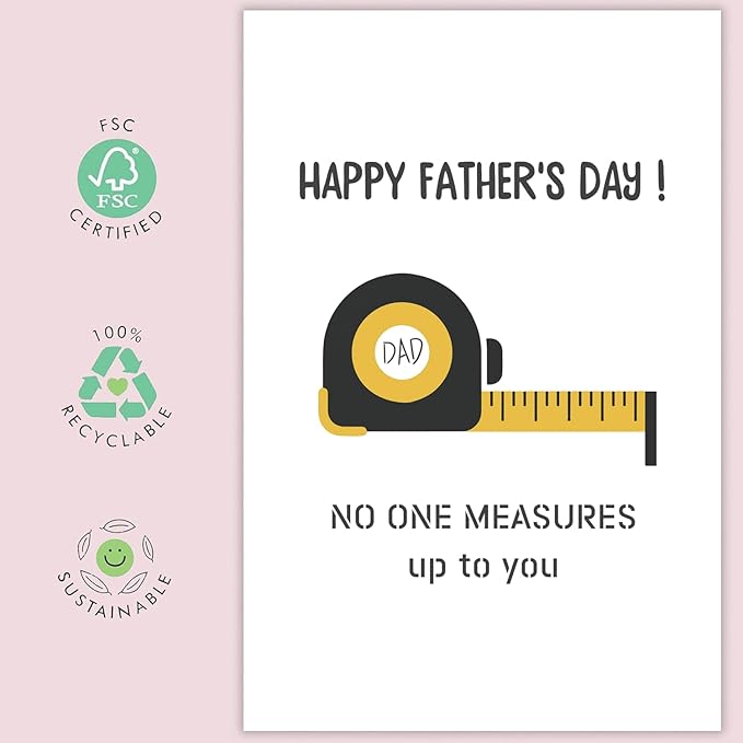 UUEFKTN Funny Father's Day Card for Dad, Cute Fathers Day Card Gift for Him, Ideal Fathers Day Gift From Daughter Son, Happy Father's Day Card Gift for Dad Father Stepfather Grandpa