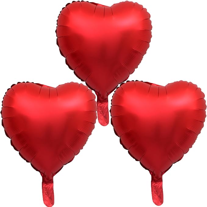 Valentines Balloons Love Balloons Red Heart Shape Foil Balloons for Valentine's Day Party Decorations Valentines Day Anniversary Wedding Valentines Decorations Decor Supplies 3pcs