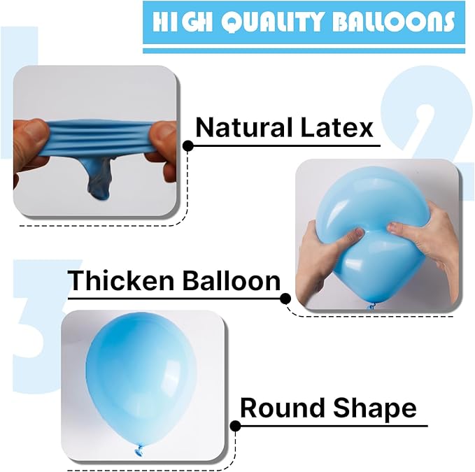 PartyWoo Light Blue Balloons 50pcs 12 Inch Baby Pastel Blue Latex Helium Balloons for Baby Shower Wedding Gender Reveal Graduation Mermaid Birthday Pool Anniversary Beach Party Decorations Blue-Y20