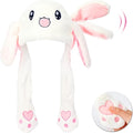Animal Hat with Ears Moving Jumping Pop Up Beating Hat Plush Holiday Cosplay Dress Up Funny Gift for Kids