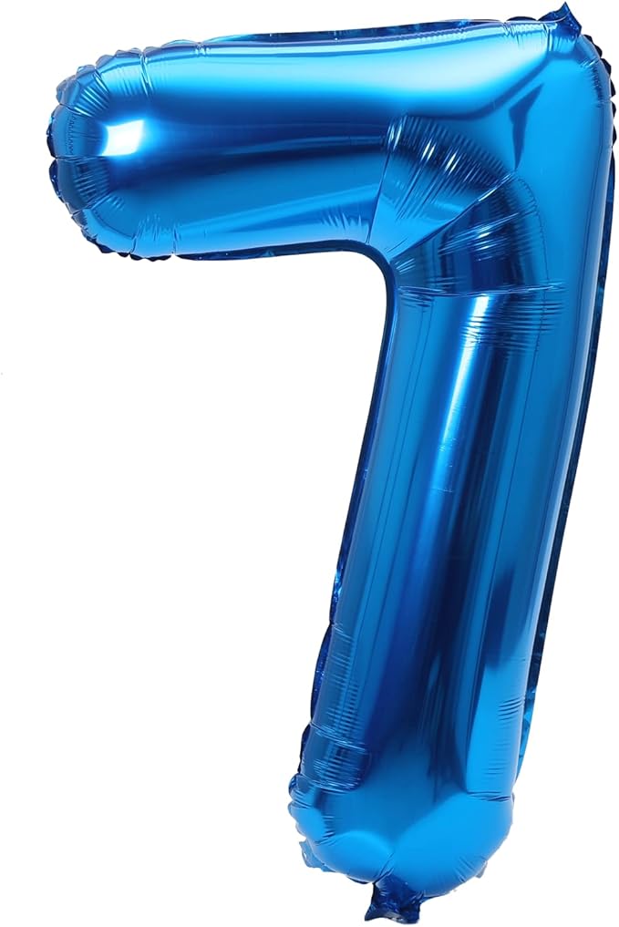 YPSelected 32 Inch Large Foil Helium Number Balloon Birthday Wedding Party 0-9 (Blue, 7)