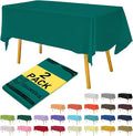 Teal Plastic Tablecloths 2 Pack 54 x 108 Inch PEVA Opaque Rectangular Table Covers for BBQ, Picnic, Birthday, Wedding, Banquet Parties
