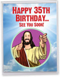 NobleWorks - 35th Funny Birthday Greeting Card (8.5 x 11 Inch) - 35 Years Old, Big Milestone Birthday Humor Card from Group - See You Soon 35 J9402MBG