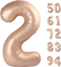 Light Brown 2 Balloon, Tan Number Balloons 40 Inch, Beige 2nd Balloon Number Birthday Decorations, Sandy Brown Second Two Birthday Party Supplies, Khaki Number 2 Balloon