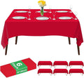 6 Pack Premium Red Plastic Table Cloth -70 X 120 Inch Rectangle Tablecloth, Disposable Tablecloth Plastic Table Cover for Parties (6, Red, 70" X 120" Rectangle)