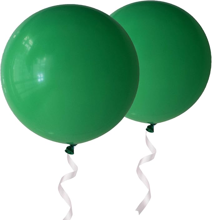 Giant Thick Balloons 36 inch Green Big Round Latex Balloons 6 Packs for Party Decorations