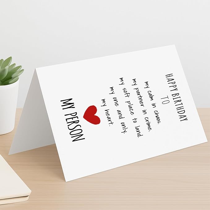 KINGNAME Romantic Birthday Card for Him Her, Emotional Meaningful Greeting Card, Favorite Human Cute Love Card for Couple Partner