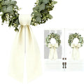2 Pack White Wreath Sash for Front Door Blank Sashes 3.7 x 54 Inch Polyester Plain Door Decoration for Christmas Halloween Party Porch Yard Outdoor (Milky White)