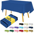Plastic Royal Blue Tablecloths 3 Pack Disposable Table Covers 54" x 108" Dark Blue Table Cloths PEVA Party Tablecovers for Parties Picnic Birthday Wedding Banquet