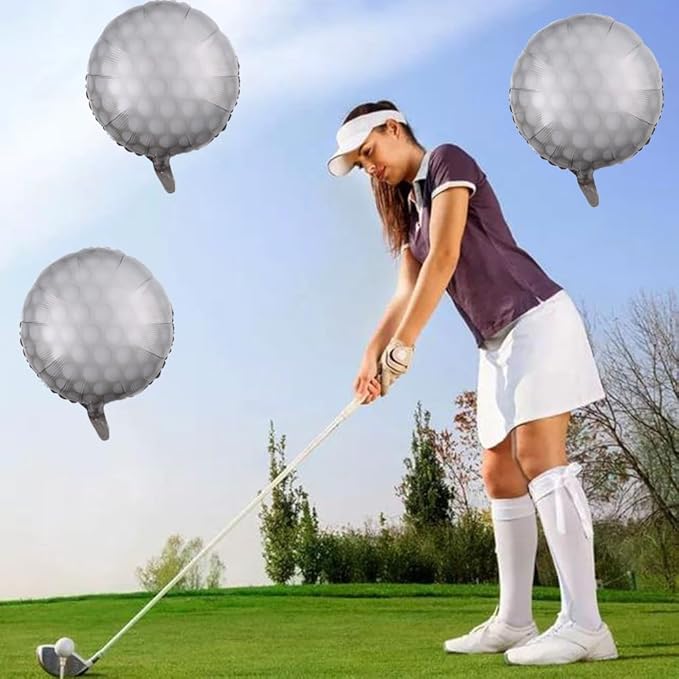 Golf Balloons Golf Ball Foil Balloons for Golf Birthday Graduation Party Supplies Decorations Sports Theme Party Favors Decorations Balloon Party 3pcs