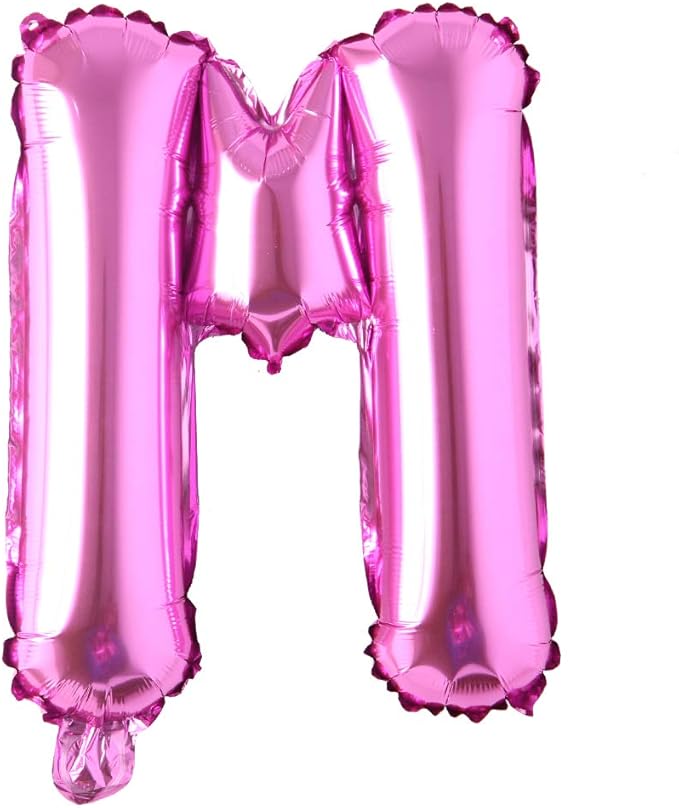 16" inch Single Rose Red Alphabet Letter number Balloons Aluminum Hanging Foil Film Balloon Wedding Birthday party decoration banner Air Mylar Balloons (16 inch Rose Red M)
