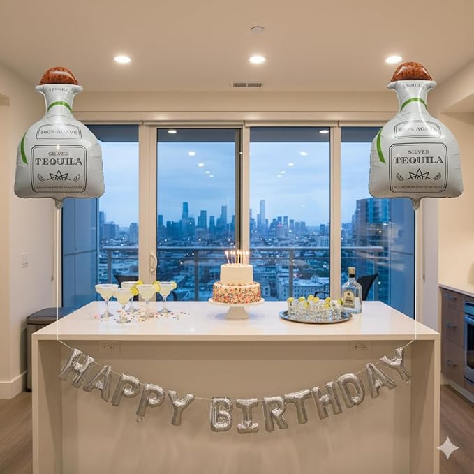 Jumbo 30" Tequila Balloons (set of 2) Tequila Party Decorations 21st Birthday, Margs and Matrimony Bachelorette Party Margarita Balloon, Cinco de Mayo