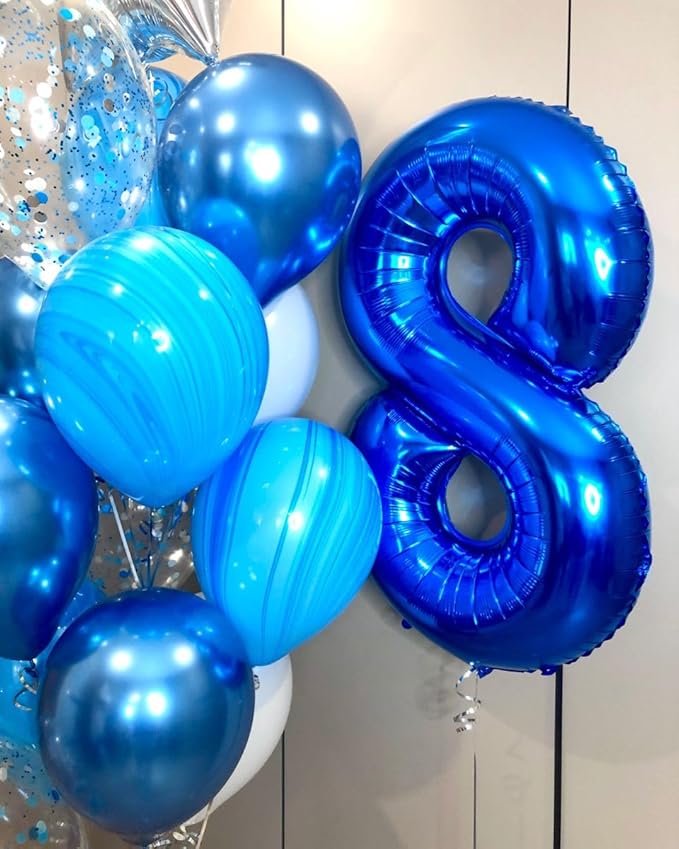40 Number Balloons, Dark Blue Balloons for Man Woman 40th Birthday Decoration, Foil Number Ballon for 40 Anniversary, Bridal Shower, Graduation, Halloween, Christmas, New Year