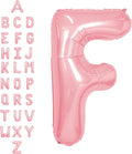 SUWEN 40 Inch Pink Large F Letter Balloons Big Foil Helium Letter Balloons A-Z Jumbo Mylar Happy Birthday Party Decorations for Girl Anniversary Party Supplies